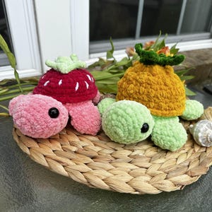 Fruit Turtle Stuffed Crochet Plushie