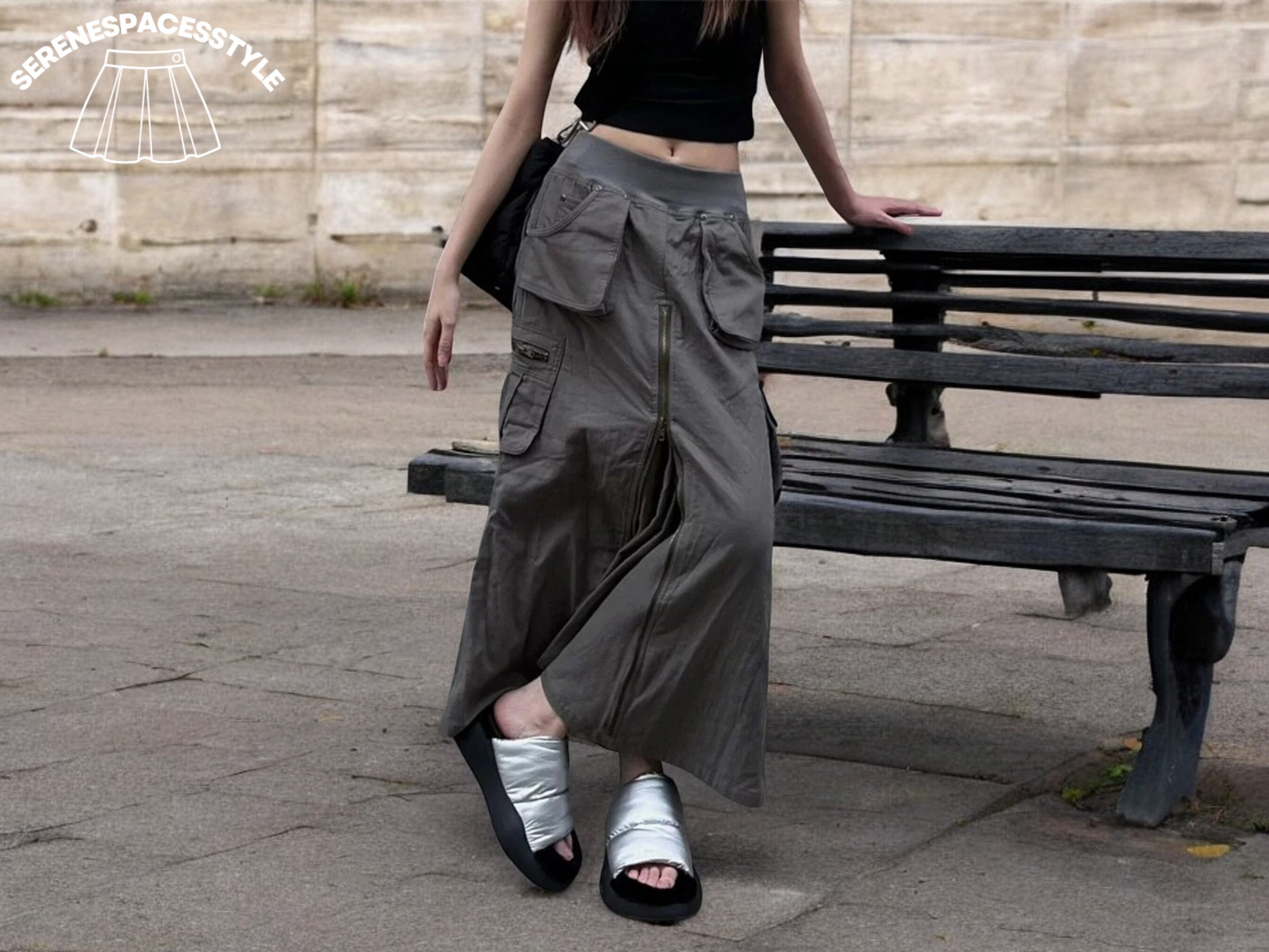 Long Cargo Skirt - Etsy Singapore