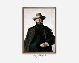 Bearded Man Portrait: Vintage Oil Painting Reproduction (Digital Download)