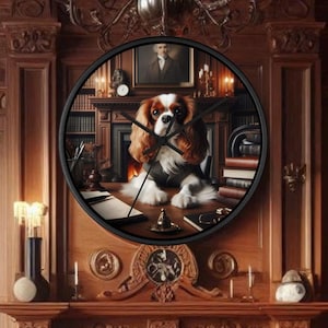Cavalier King Charles Spaniel Dog Office Wall Clock, Dog Lover Decor, Pet Themed Gift, Cozy Decor, Office Decor, Home Decor, Dog Wall Clock