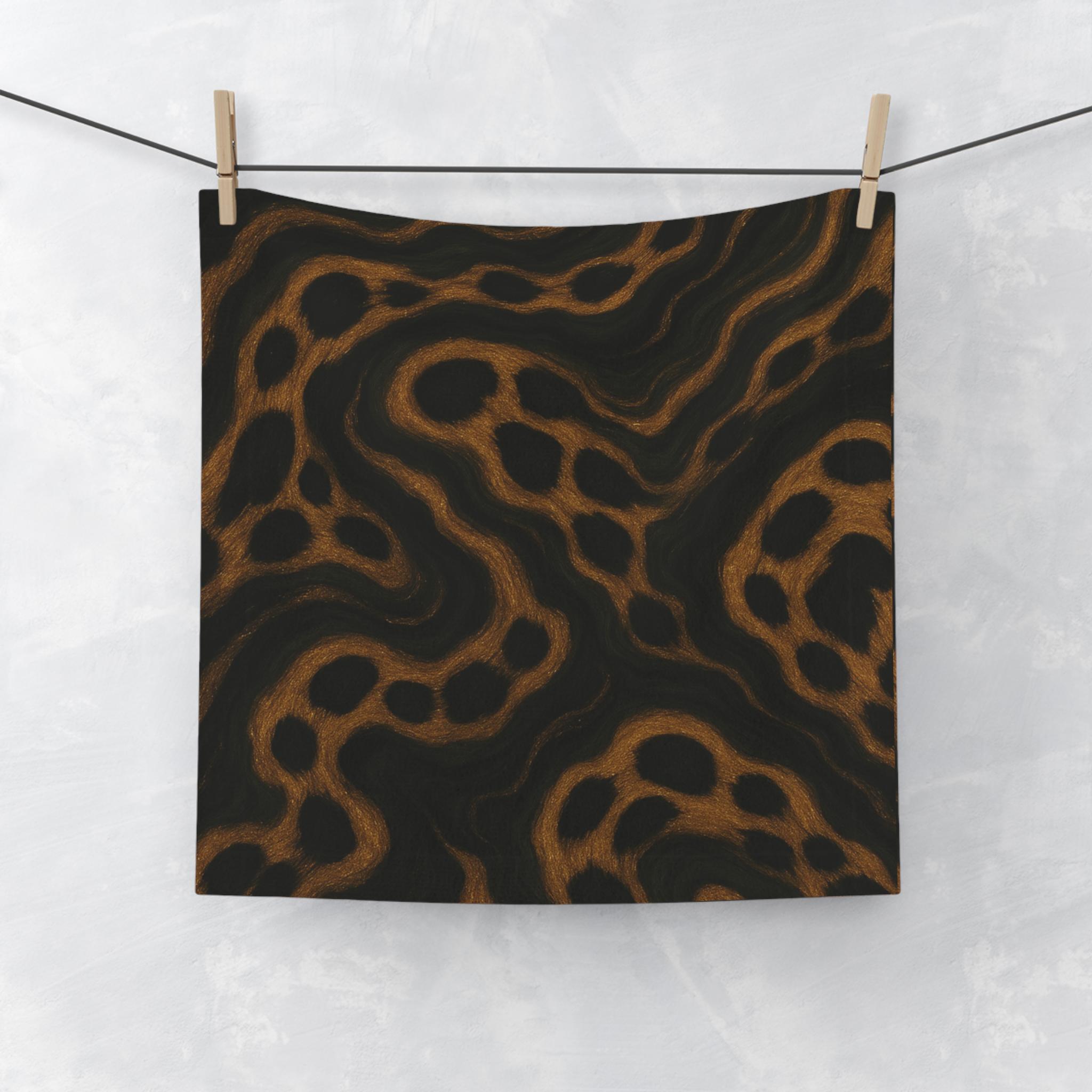 Bathroom Face Towel Black and Gold Decor Gift Guest Towel Home Accessory Home Decor Spa Essential