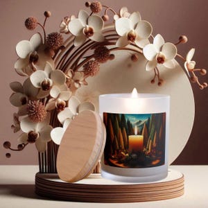 Serene Forest Candle: 11oz Frosted Glass Aromatherapy Home Decor Gift
