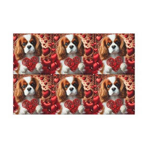 Cavalier King Charles Spaniel Gift Wrap: Dog Lover Valentine&#39;s Day Wrapping Paper