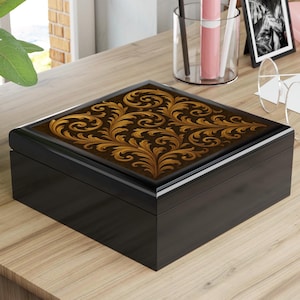 Elegante Schmuckschatulle aus Braun und Gold, dekorative Aufbewahrung, perfektes Geschenk für Ihr Zuhause, Bürodekor, Andenken und Schmuckaufbewahrung