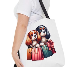 Cavalier King Charles Spaniel Dog Lover Tote Bag, Pet Lovers Gift, Pet Themed Shopping Tote, Animal Lover Tote, Gift for Dog Owner