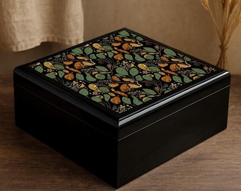 Floral Autumn Leaf Inspired Jewelry Box and Decorative Storage Home Decor Gift