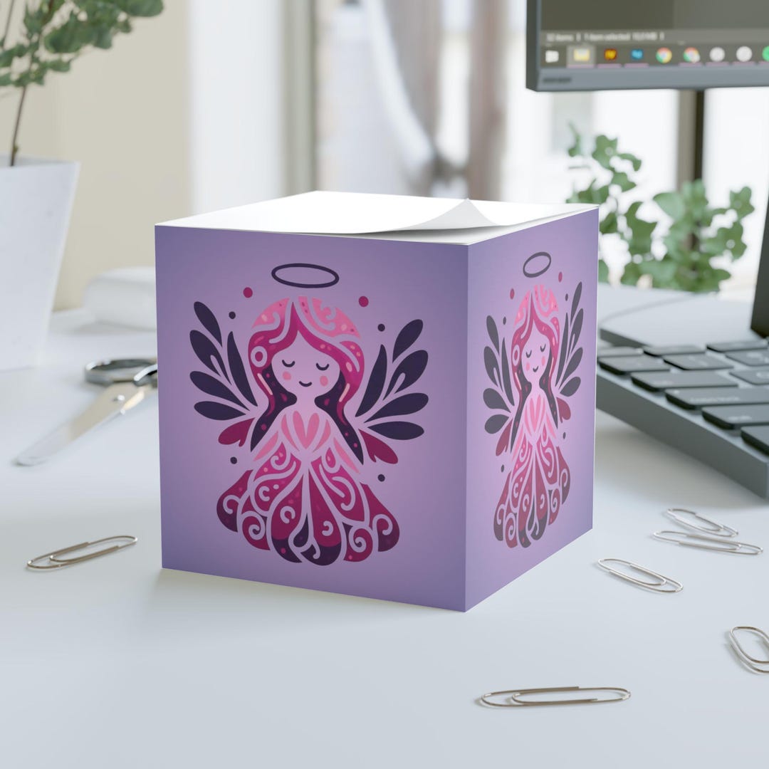 Angel Note Cube Office Decor Desk Accessory Reminder Notes Sticky Notes ...