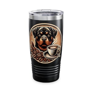 Rottweiler Coffee Tumbler | 20oz Dog Lover&#39;s Travel Mug | Gift for Pet Owners, Dog Mom, Dog Dad, Coffee Lovers, Animal Lovers