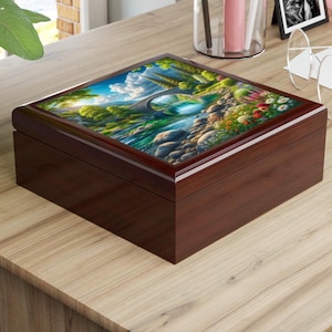 Scenic Jewelry Box or Decorative Keepsake box with Nature Artwork, Great for Gifting, Tabletop Organizer, Unique Home Decor, Office Decor