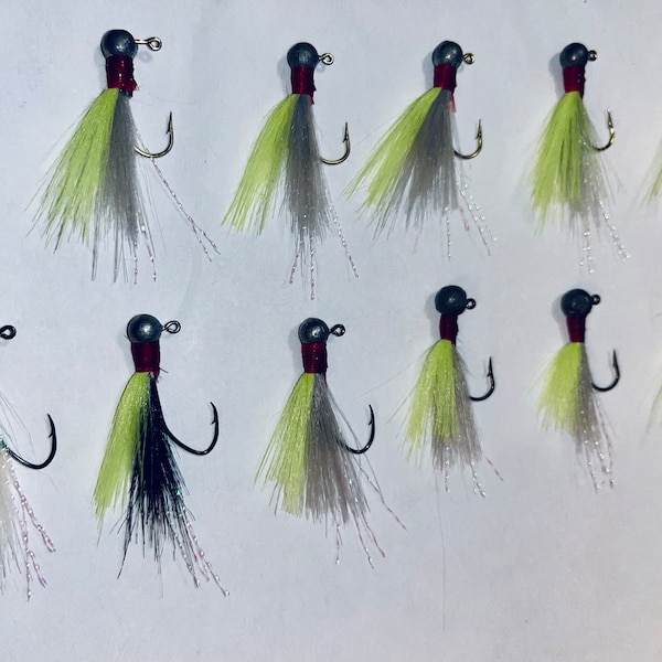 Hand tied crappie jigs