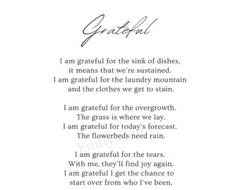 I Am Grateful - Motherhood/New Baby Printable Poem