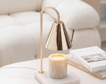 Gouden marmeren kaarsenwarmerlamp