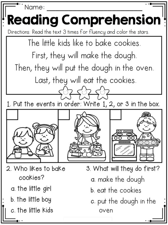 2 Comprehensive Sequencing Reading Comprehension Workbook for Kids
