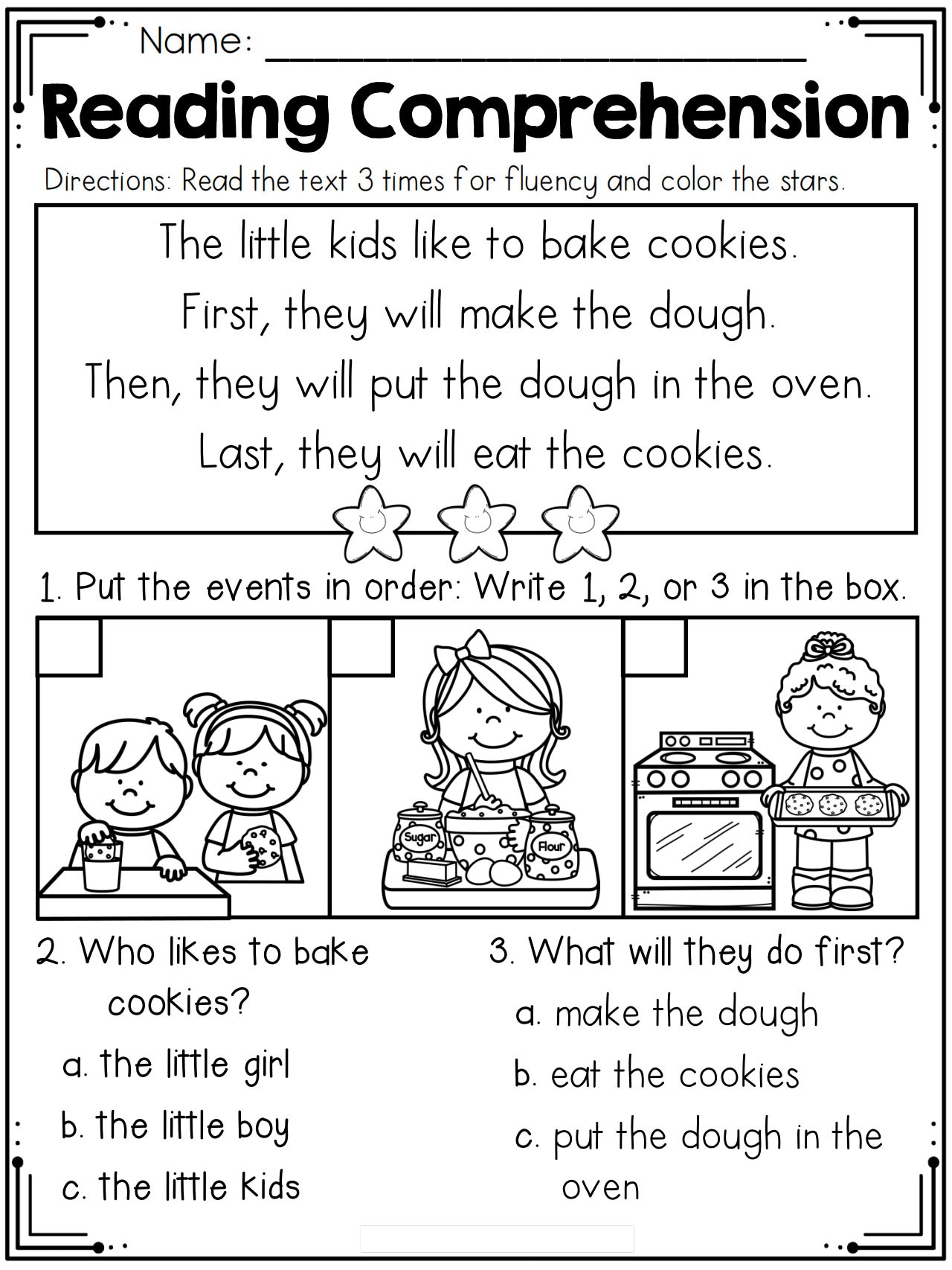 2 Comprehensive Sequencing Reading Comprehension Workbook for Kids