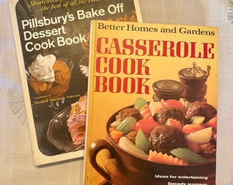 Pair of Vintage 1960s/70s Casserole and Dessert Cookbooks