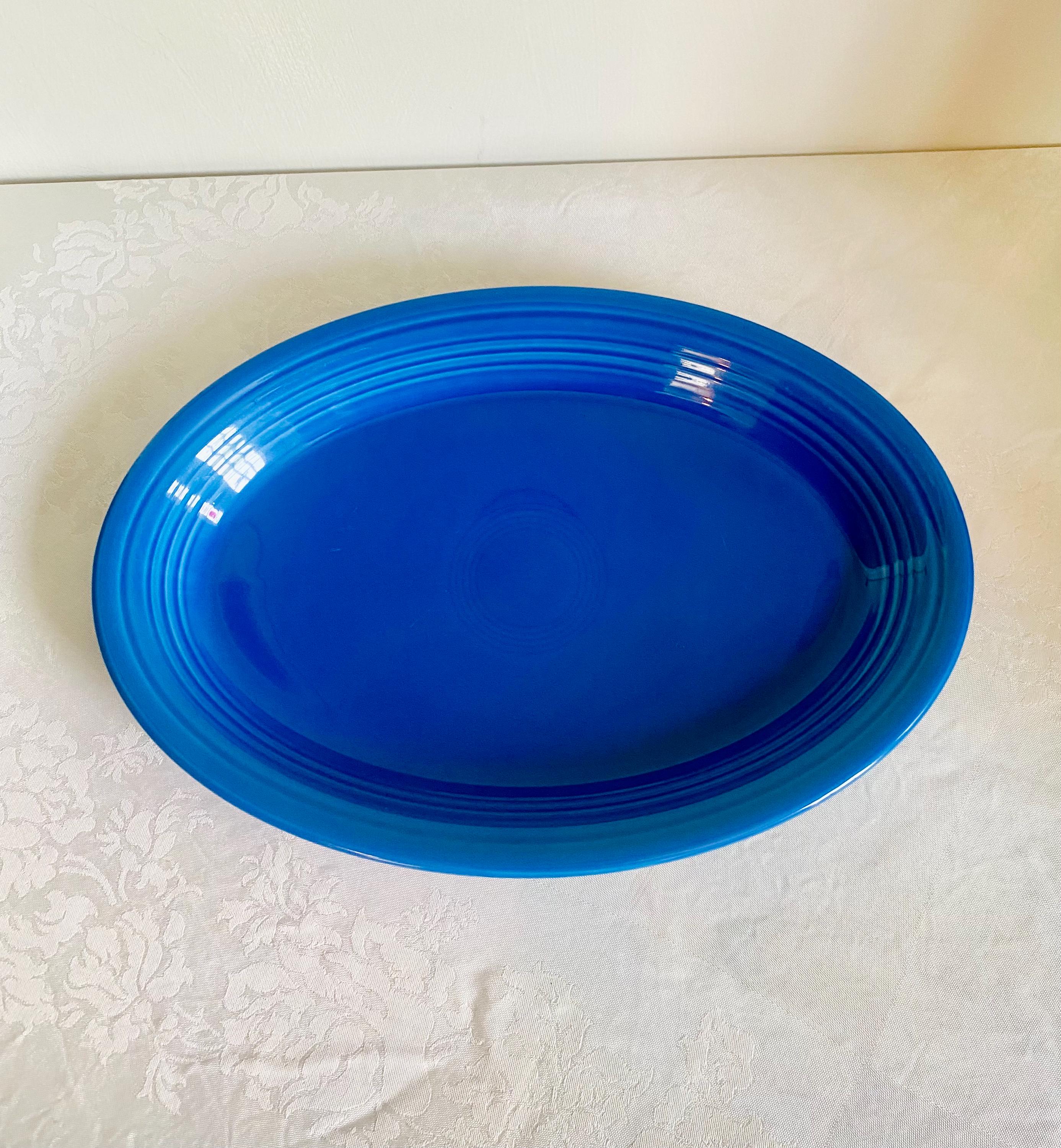 Fiesta Lapis Blue Oval Platter – 13.5” Serving Tray – Made in USA – 1990s-2000s