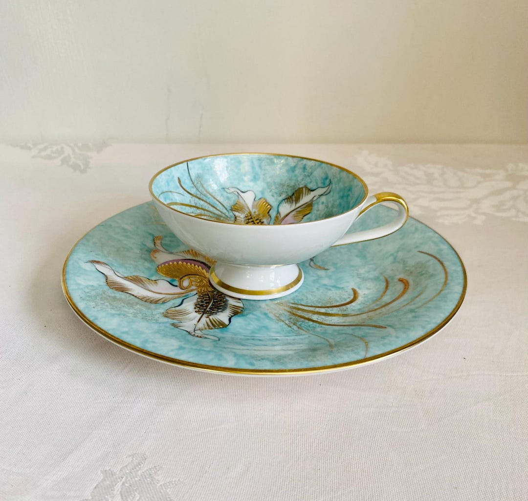 Vintage Hertel Jacob Bavaria Porcelain Cup & Tea Plate Set, Hand ...