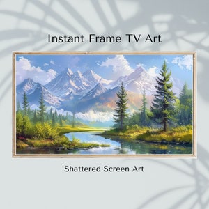 Frame TV Art | Mountain Landscape TV Art | Rustic Landscape TV Art | Samsung Frame Landscape Art