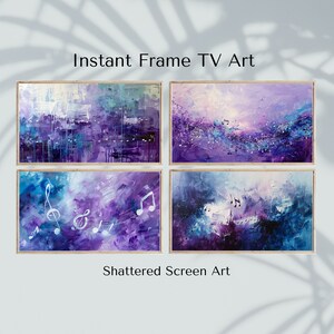 Frame TV Art | Abstract Notes TV Art | Rustic Landscape TV Art | Samsung Frame Landscape Art | Set of 4