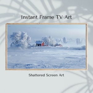 Frame TV Art | Small White Farmhouse TV Art | Rustic Landscape TV Art | Samsung Frame Landscape Art