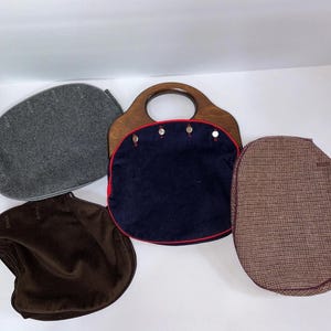 Bolso Bermuda Burlington vintage con asa de madera y 3 fundas intercambiables Dotty Smith