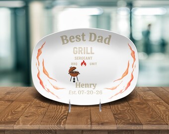 Personalized Grill Master Platter – Custom BBQ Dad Gift with Name, Date