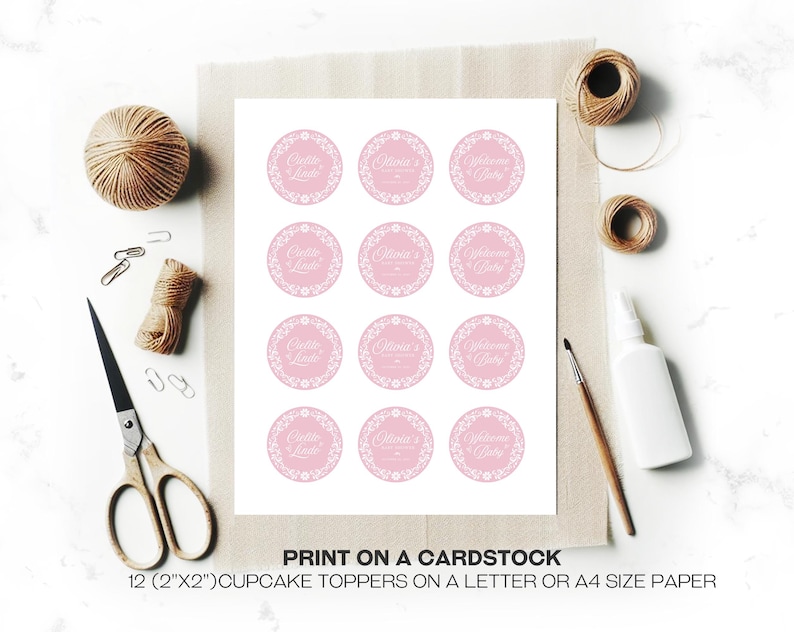 Pink Cielito Lindo Baby Shower Cupcake Topper features pastel pink Talavera and papel picado designs, perfect for a Mexican-themed girl baby shower. This printable topper adds a festive touch to your Cielito Lindo baby shower party decor and makes a charming cielito lindo party favor.