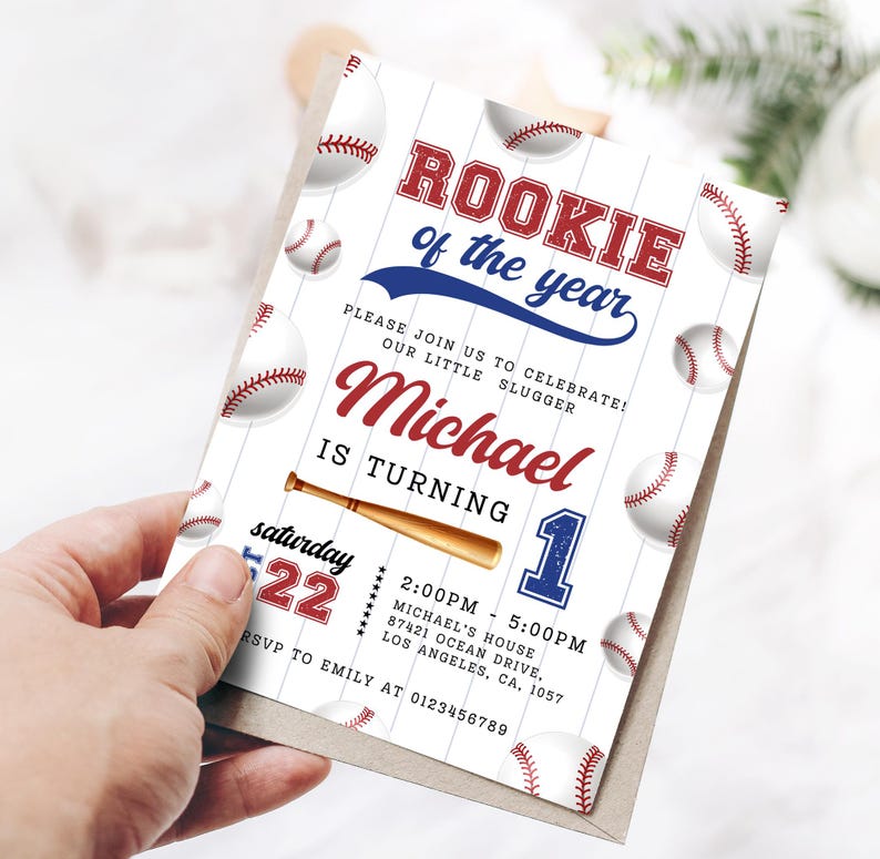 Editable Baseball Birthday Bundle, Rookie of the Year First Birthday ...