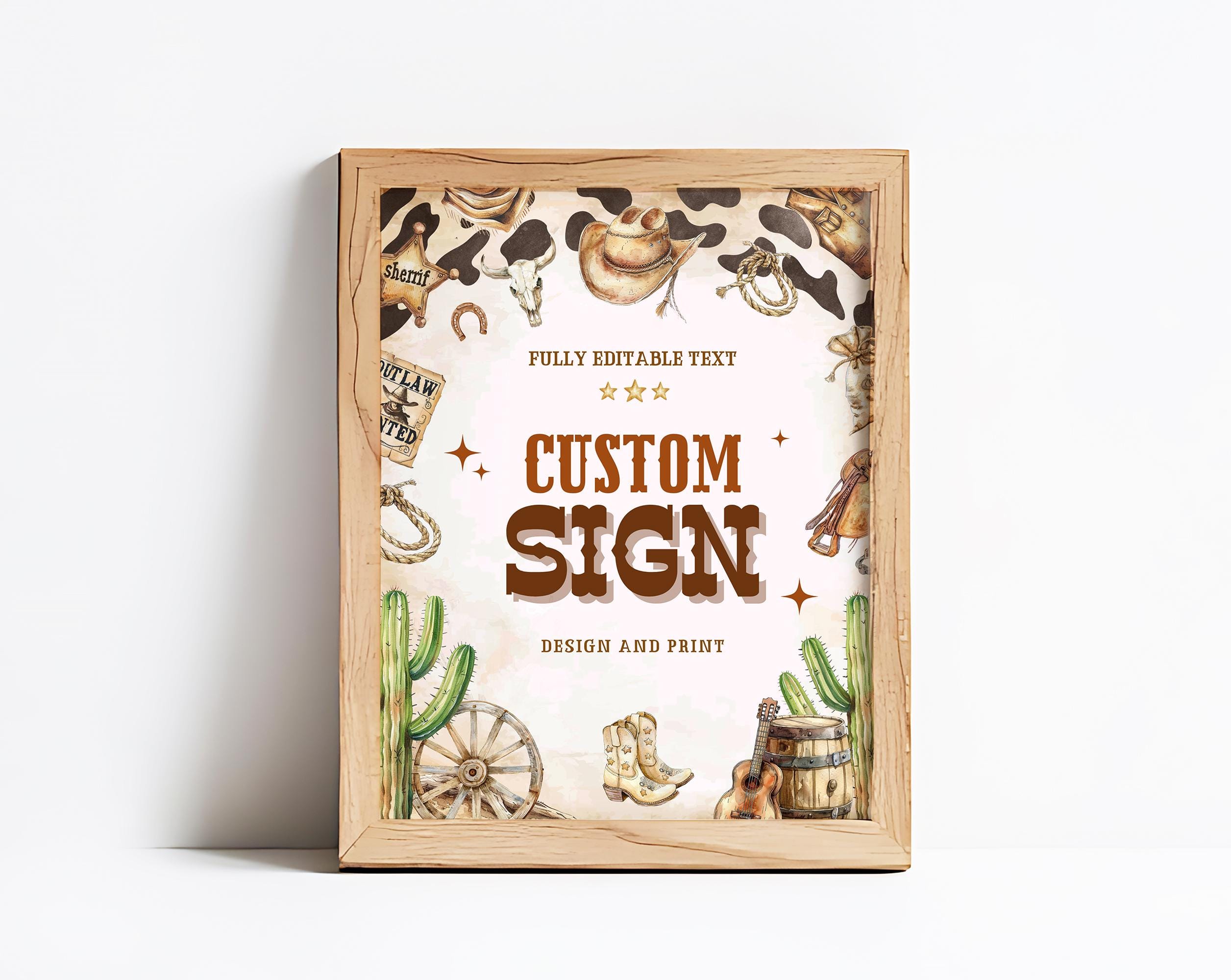 Editable Rodeo Custom Sign, First Rodeo Custom Sign, Cowboy Custom Sign ...