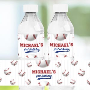 Editable Baseball Water Bottle Label, Baseball Water Bottle Label Printable Template, Baseball Water Bottle Label, Baseball Favors, Canva