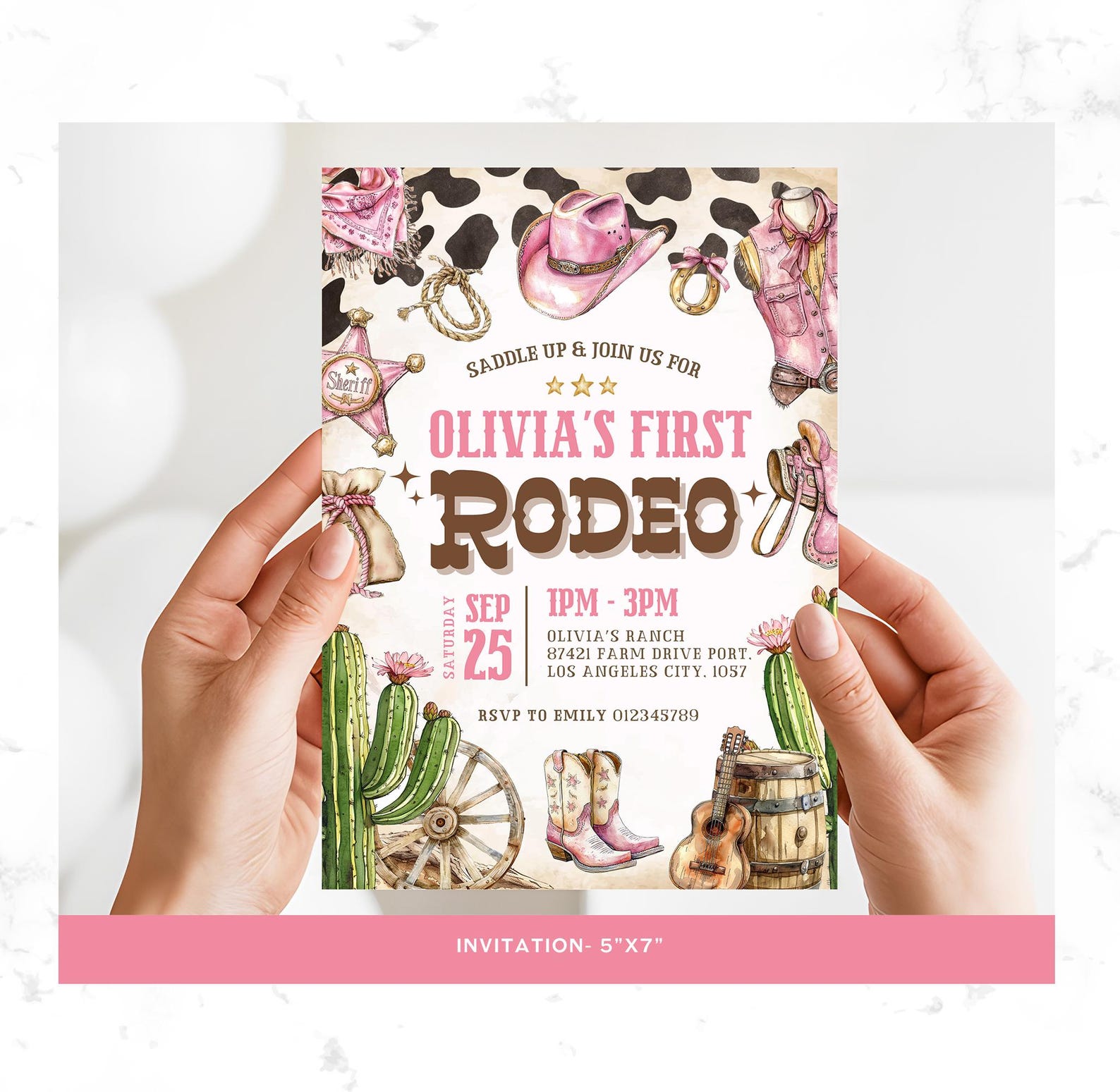 Editable First Rodeo Birthday Bundle, Girl Rodeo 1st Birthday Bundle ...
