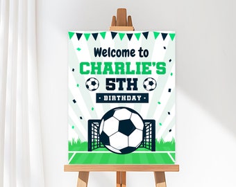 Editable Soccer Birthday Welcome Sign, Soccer Welcome Sign, Football Birthday Welcome Sign, Soccer Party Welcome Sign, Football Party Sign