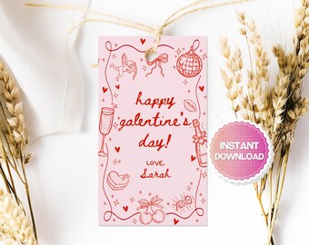 Bearbeitbarer Geschenkanhänger zum Valentinstag, Geschenkanhänger zum Valentinstag, Canva, GAL1
