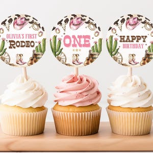 Editable Rodeo Cupcake Topper, Girl Rodeo Cupcake Toppers, Wild West Birthday Toppers, Girl Rodeo Party Favor, Cowgirl Cupcake Topper, Canva