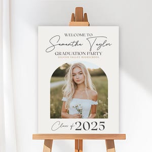 Editable Graduation Party Welcome Sign, Senior Grad Party Welcome Sign, Graduation Party Poster Sign,  Class of 2025 Graduation Welcome Sign