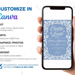 Cielito Lindo Baby Shower Invitation featuring papel picado designs and a Mexican theme. Perfect for a boy baby shower with Blue Talavera patterns and pastel blue accents. A festive and cultural invite for a beautiful and memorable celebration.