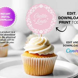 Pink Cielito Lindo Baby Shower Cupcake Topper features pastel pink Talavera and papel picado designs, perfect for a Mexican-themed girl baby shower. This printable topper adds a festive touch to your Cielito Lindo baby shower party decor and makes a charming cielito lindo party favor.