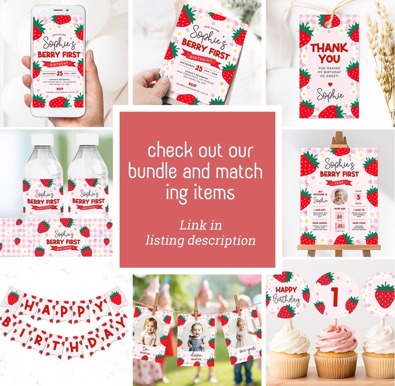 Editable Berry Custom Sign, Strawberry Custom Sign Template, Berry ...