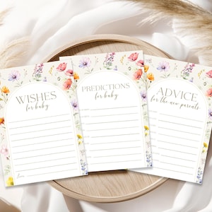 Bewerkbare Baby In Bloom Babyshowertips, Voorspellingen babyshower, Wensen babyshower, Advieskaart, Babyshowerspelletjes met wilde bloemen, Babyshowerspelletjes