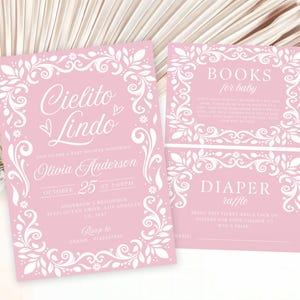 Editable Pink Cielito Lindo Invitation, Cielito Lindo Baby Shower Invitation, Mexican Talavera Baby Shower Invite, Papel Picado Invite, PCL1