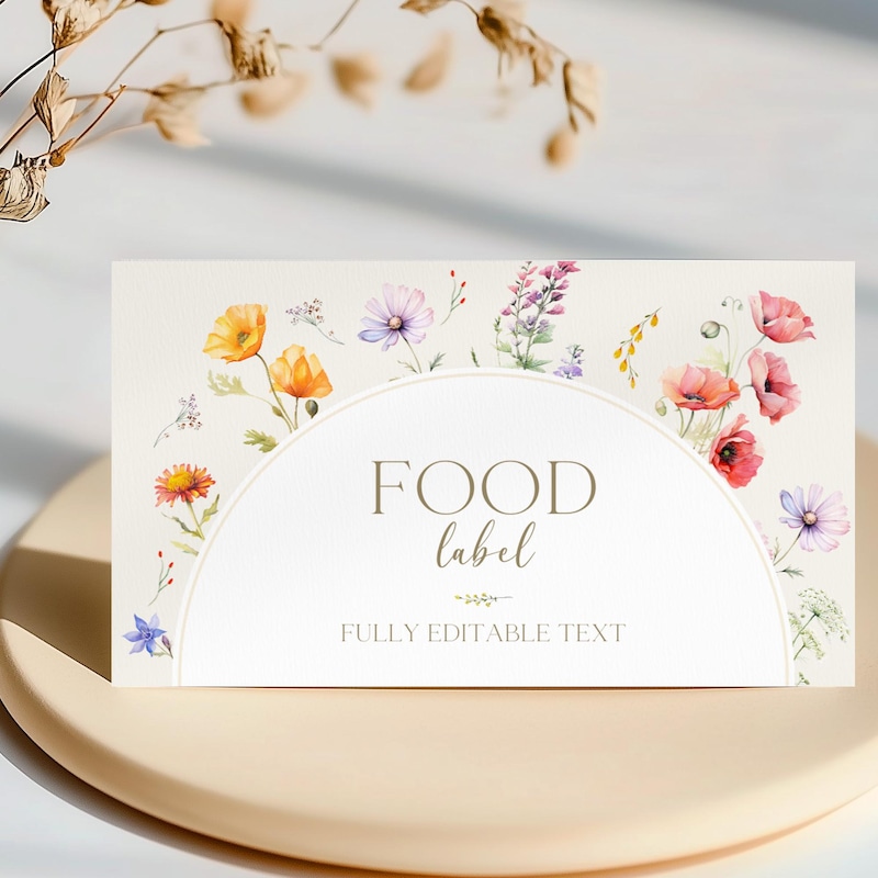Spring Buffet Labels Buffet Food Labels - Etsy
