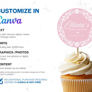 Pink Cielito Lindo Baby Shower Cupcake Topper features pastel pink Talavera and papel picado designs, perfect for a Mexican-themed girl baby shower. This printable topper adds a festive touch to your Cielito Lindo baby shower party decor and makes a charming cielito lindo party favor.