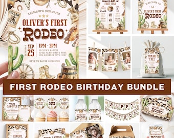 Editable First Rodeo Birthday Bundle, Rodeo 1st Birthday Bundle, Rodeo Birthday Party Decor, Cowboy Birthday Bundle, Cowboy Party Decor