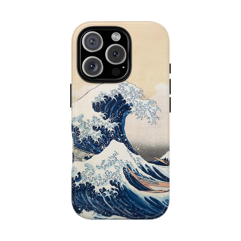 Die große Welle vor Kanagawa iPhone Hülle | Hokusai Handyhülle | Majestätischer Berg Fuji, japanischer Ukiyo-e-Kunststil - Einzigartiges Ozeandesign-Cover Bild 1