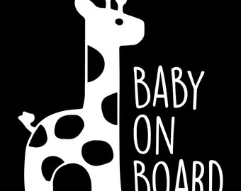 Baby on Board Baby Giraffe Decal Sticker for Car