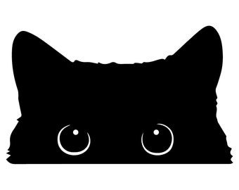 Vinyl Car Decal Waterproof PVC Stickers Peeking Cat Stickers For Car Truck Window Bumper Wall Decor
