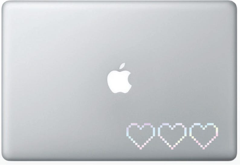 Holographic Pixel Hearts Vinyl Car Decal Vinyl Decals / Hydro Flask