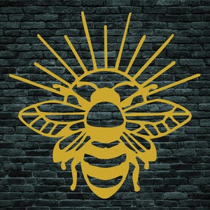 Bee & Sun Vinyl Stickers, Honeybee Stickers, Bee Decal, Bee Sticker for Laptop, Bee Car Decal, Tumbler Stickers, Beekeeper Gift