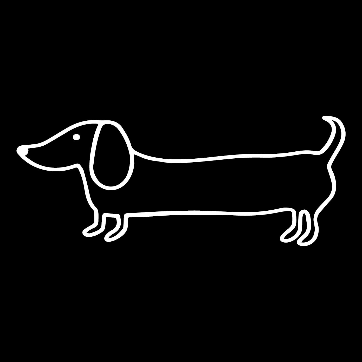 Dachshund Vinyl Decal - Adorable Sausage Dog, Snag Design for Dog Lovers - Cut-out Sticker for Cars, Laptops, Bottles etc