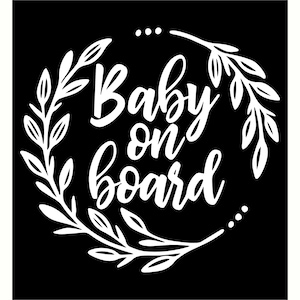 Naklejka na samochód Baby on Board Baby Wreath